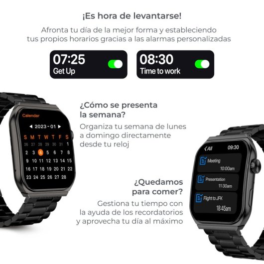 Ksix Smartwatch Olympo Black Pantalla AMOLED 1,96 Asistente Voz Negro