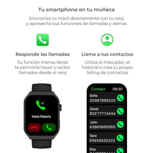 Ksix Smartwatch Olympo Black Pantalla AMOLED 1,96 Asistente Voz Negro