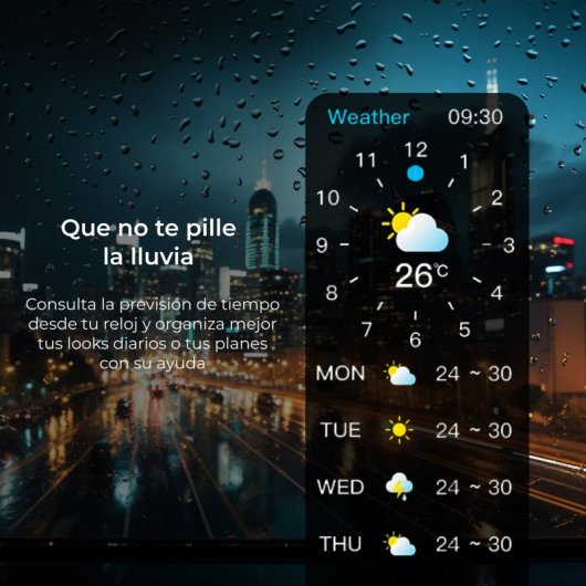 Ksix Smartwatch Olympo Black Pantalla AMOLED 1,96 Asistente Voz Negro