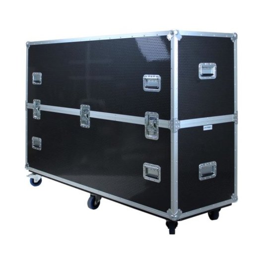 Kimex Flight Case Maleta para Dos Pantallas 65"-75" Negro