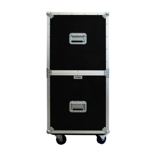Kimex Flight Case Maleta para Dos Pantallas 65"-75" Negro