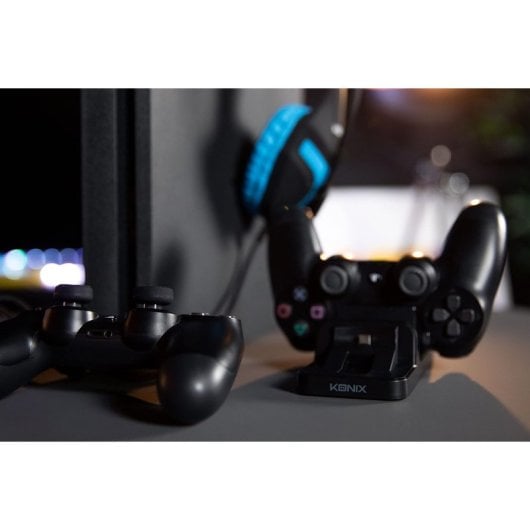 Konix Mythics Gaming-Zubehörpaket mit PS-400-Gaming-Kopfhörern für PS4, Blau