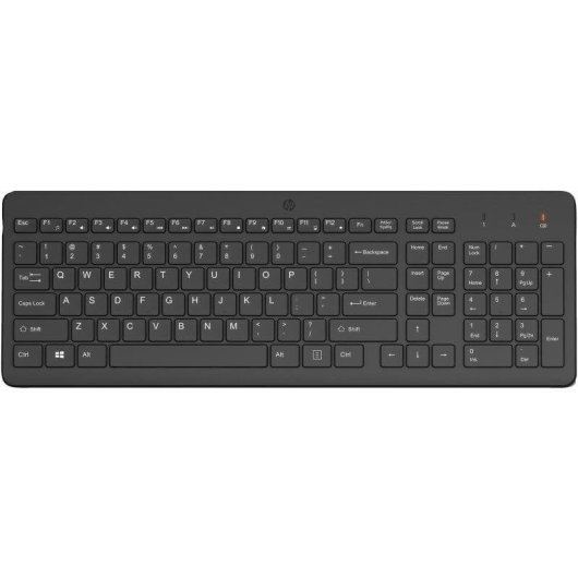 Teclado HP 225 inalámbrico de membrana completo con teclado numérico y layout portugués