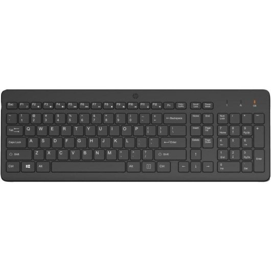 Teclado HP 225 inalámbrico de membrana completo con teclado numérico y layout portugués