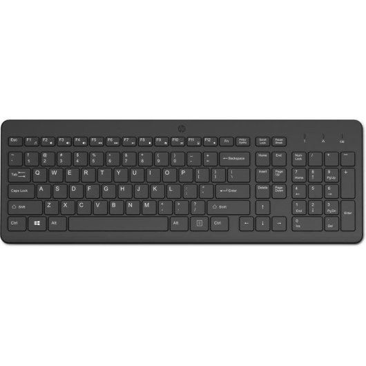 Teclado HP 225 inalámbrico de membrana completo con teclado numérico y layout portugués