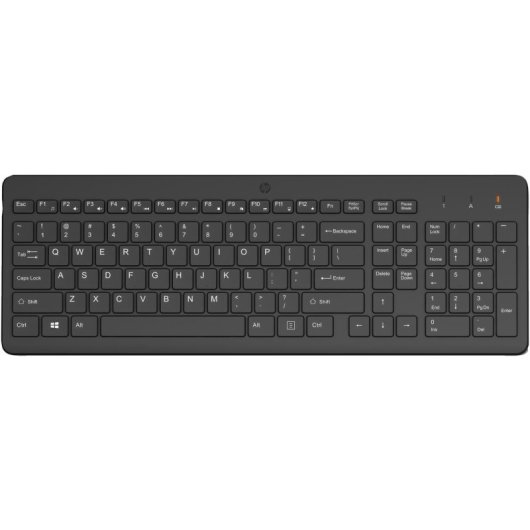 Teclado HP 225 inalámbrico de membrana completo con teclado numérico y layout portugués