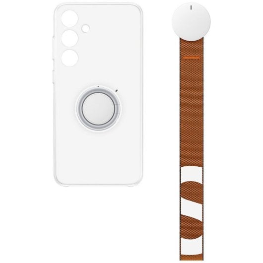 Samsung Clear Gadget Case Funda Transparente con Accesorio de Agarre y Tira para Galaxy S24 Plus
