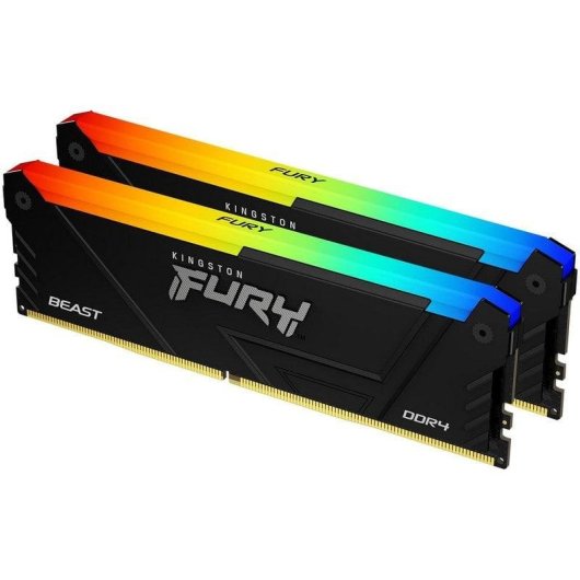 Arbeitsspeicher RAM Kingston FURY Beast RGB 32GB 2x16GB DDR4 3200MHz CL16 Schwarz RGB