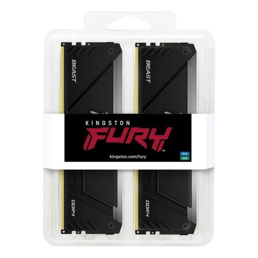 Arbeitsspeicher RAM Kingston FURY Beast RGB 32GB 2x16GB DDR4 3200MHz CL16 Schwarz RGB