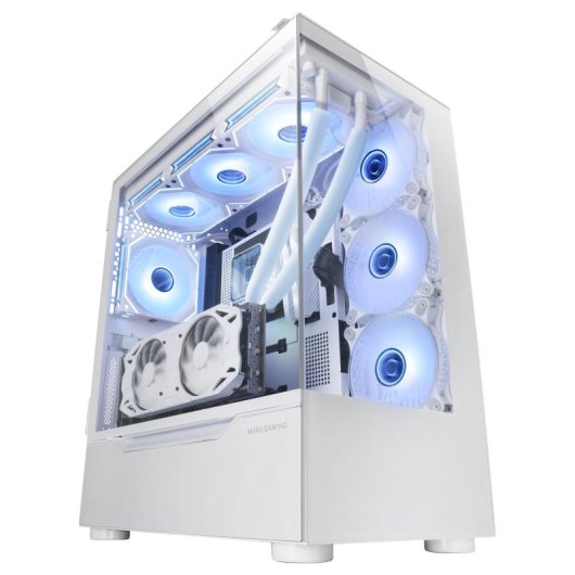 Mars Gaming MC-ULT Caja Gaming Custom XXL E-ATX Doble Cristal Templado + Puerta Lateral Blanco