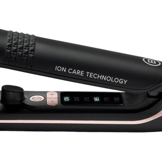 Bellissima XL Ion Haarglätter 67W Schwarz/Rosa Keramik-Ionen-Technologie 1.8m