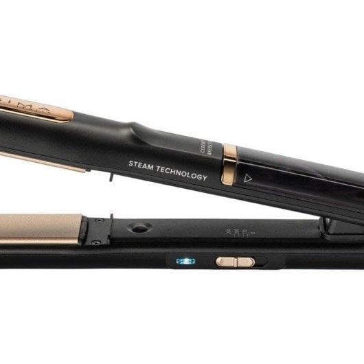 Haarglätter Bellissima Steam Ceramic & Keratin Dampf 170-230°C Schwarz Gold