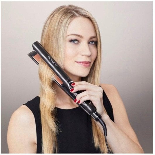 Piastra per Capelli Ceramica Revlon Pro Collection Salon Straight XL RVST2175E 235ºC 30 Impostazioni Piastre larghe Spegnimento automatico Display Nero