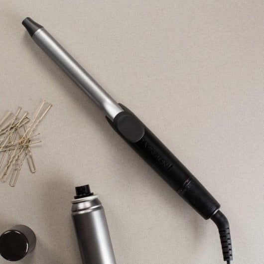 Boucleur à Cheveux Remington Pro Spiral Curl CI5519 Céramique Titane 19mm 140-210°C 8 Températures Arrêt Automatique Noir et Gris