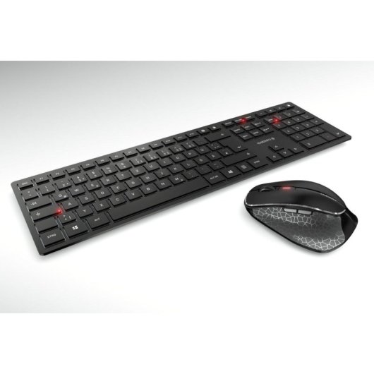 CHERRY DW 9500 SLIM Tastatur Maus enthalten Universal RF Wireless + Bluetooth QWERTZ Deutsch Schwarz, Grau