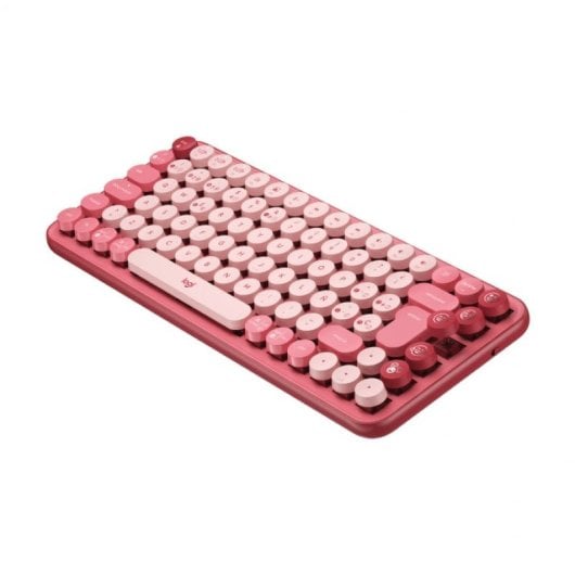 Tastiera Logitech Pop Keys RF Wireless + Bluetooth QWERTY Italiana Bordeaux, Rosa, Rosa