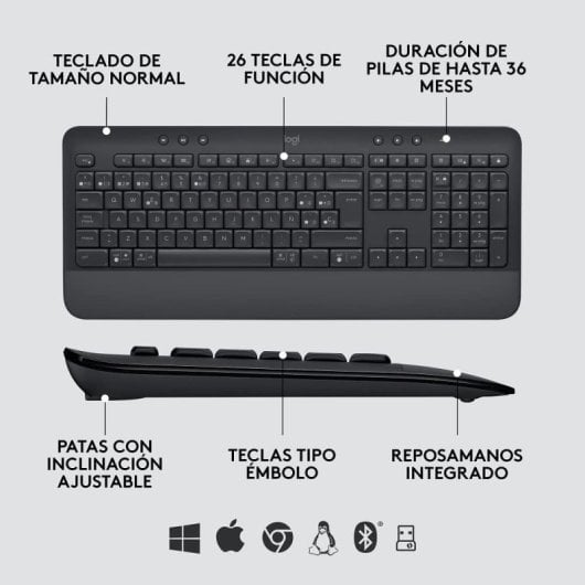 Logitech Signature MK650 Combo For Business Teclado Inalámbrico Grafito Layout Italiano + Ratón