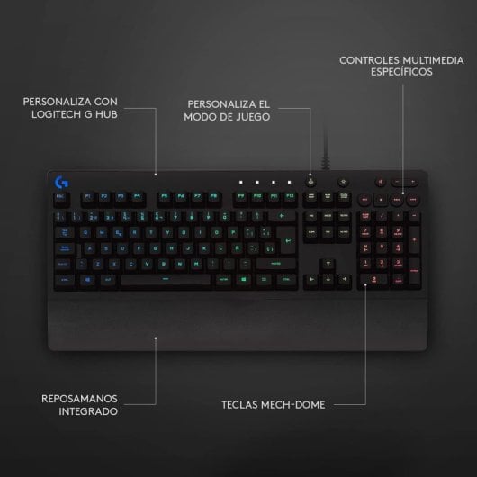 Logitech G213 Prodigy Teclado Gaming RGB Preto Layout QWERTY Inglês USA