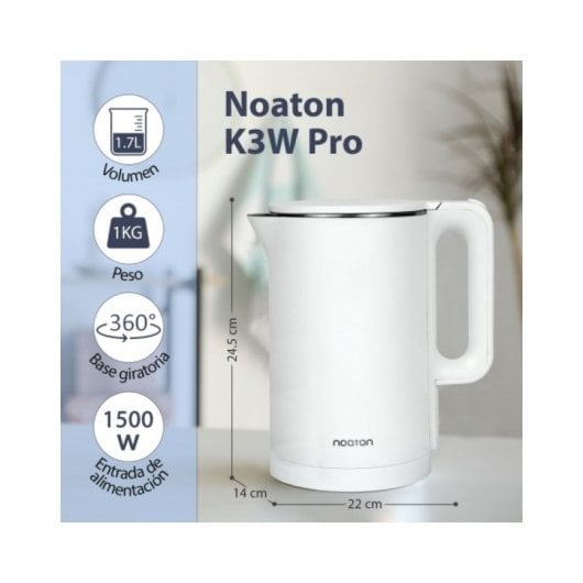 Bollitore elettrico Noaton K3w Pro da 1,7 litri