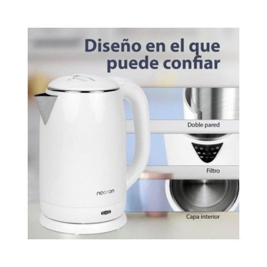 Wasserkocher Noaton K1w Basic 2L 1500W Edelstahl-Teesieb Schutzfunktion