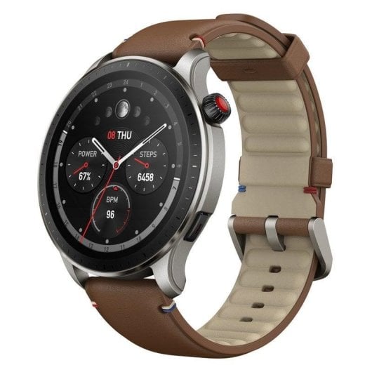 Amazfit GTR 4 Bluetooth GPS 46mm AMOLED Castanho Pulseira Preta Única 5ATM SpO2