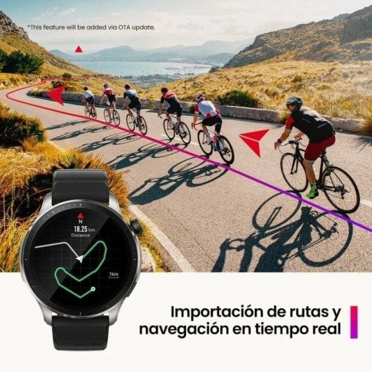 Amazfit GTR 4 Bluetooth GPS 46mm AMOLED Castanho Pulseira Preta Única 5ATM SpO2