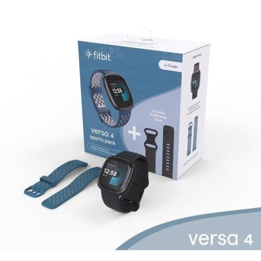 Fitbit Versa 4 Bluetooth GPS NFC 40.5mm AMOLED Nero S/L Impermeabile SpO2 Cardio Sonno