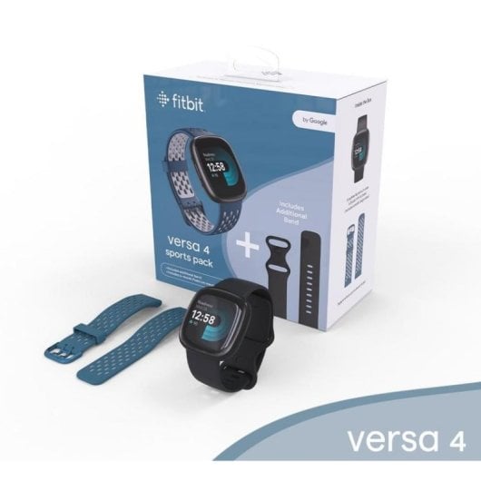 Fitbit Versa 4 Bluetooth GPS NFC 40.5mm AMOLED Nero S/L Impermeabile SpO2 Cardio Sonno
