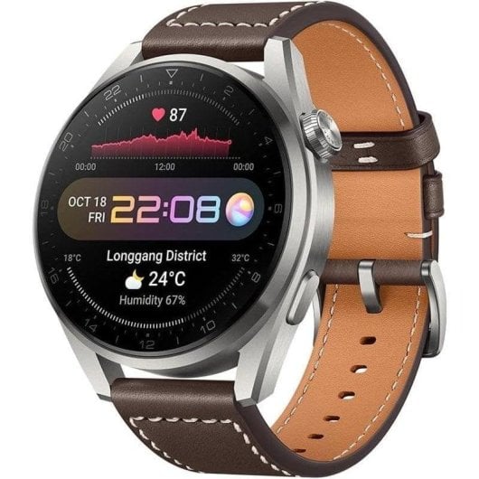 Huawei Watch 3 Pro 4G LTE Bluetooth NFC GPS 48mm AMOLED Titane Marron Étanchéité 5ATM SpO2