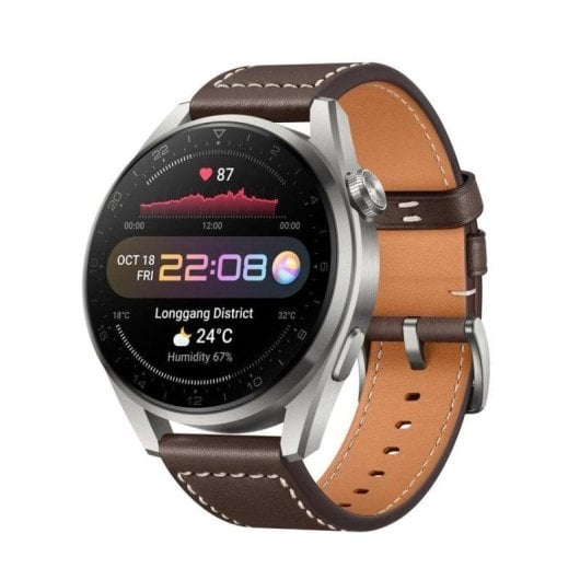 Huawei Watch 3 Pro 4G LTE Bluetooth NFC GPS 48mm AMOLED Titane Marron Étanchéité 5ATM SpO2