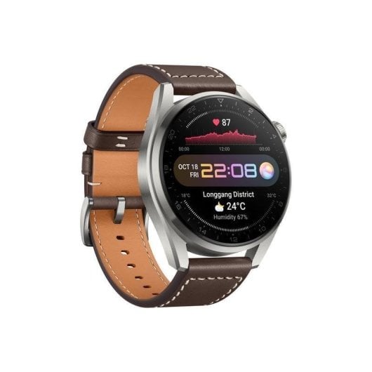 Huawei Watch 3 Pro 4G LTE Bluetooth NFC GPS 48mm AMOLED Titane Marron Étanchéité 5ATM SpO2