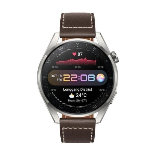 Huawei Watch 3 Pro 4G LTE Bluetooth NFC GPS 48mm AMOLED Titane Marron Étanchéité 5ATM SpO2