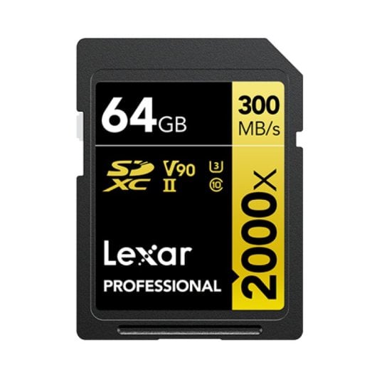 Lexar Professional 2000x Gold Series SDHC 64GB UHS-II U3 V90 Classe 10