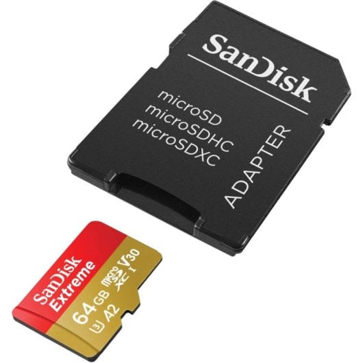 Sandisk Extreme MicroSDXC 64 GB A2 Clase 10 V30 UHS-I + Adaptador