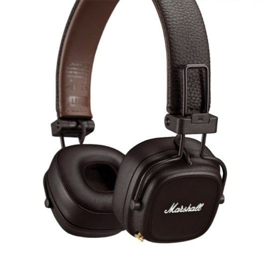 Cuffie Bluetooth pieghevoli Marshall Major IV con 80 ore di durata della batteria Marrone