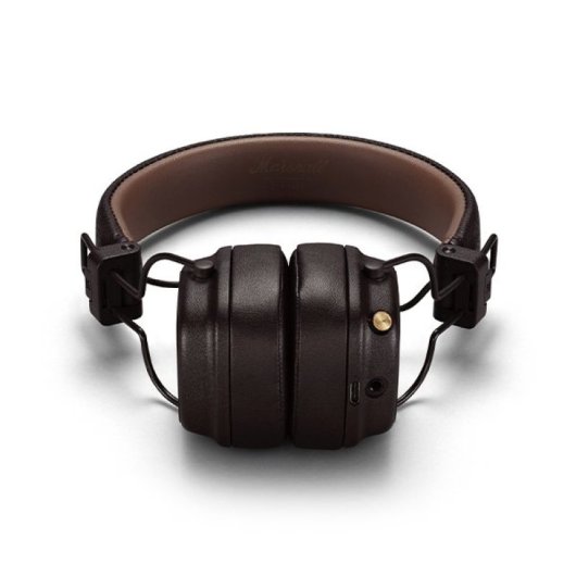 Cuffie Bluetooth pieghevoli Marshall Major IV con 80 ore di durata della batteria Marrone