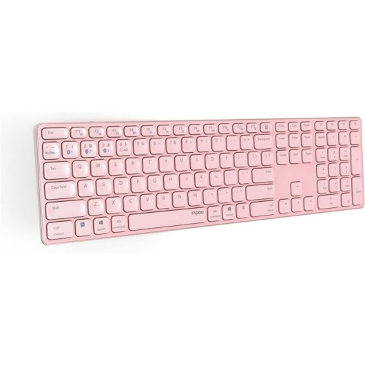 Tastiera wireless Qwerty multimodale ultrasottile Rapoo E9800M rosa