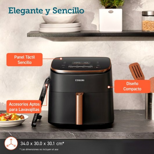 Cosori Turbo Blaze Chef Edition Freidora de Aire sin Aceite 6L 1725W Negra
