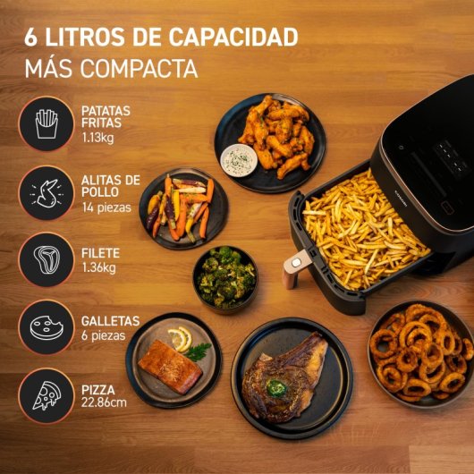 Cosori Turbo Blaze Chef Edition Freidora de Aire sin Aceite 6L 1725W Negra