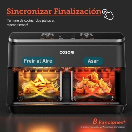 Cosori Dual Basket 8.5 Chef Edition Freidora de Aire sin Aceite con Doble Cesta 8.5L 1800W Negra Reacondicionado