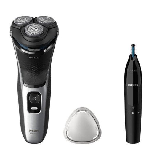 Rasoir Visage Philips Shaver 3000 Series S3143/02 Sans Fil 60min Sec et Mouillé 3 Têtes