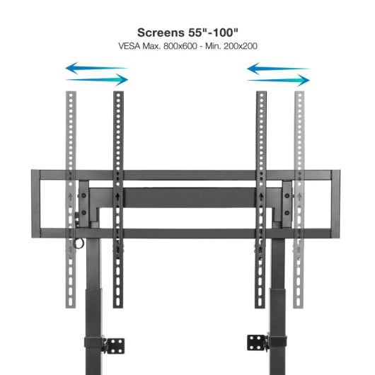 TooQ Hiperión Soporte de Suelo/Pared Fijo para Pantallas 55"-100" VESA 800x600 Peso Max. 120Kg Negro
