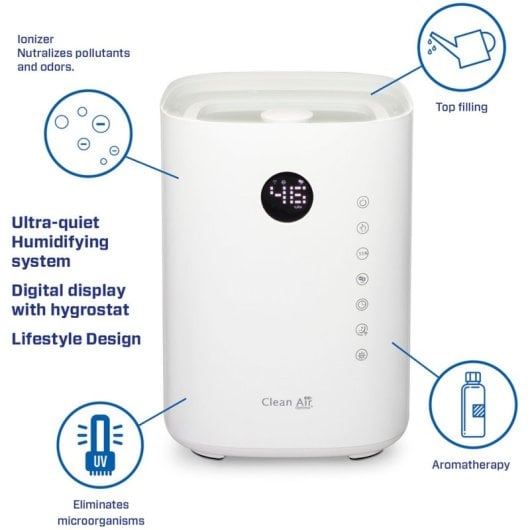 Clean Air Optima CA-604W Smart Humidificador de Aire Wifi con Ionizador