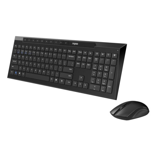 Combo tastiera e mouse wireless Qwerty multimodale Rapoo 8210M nero