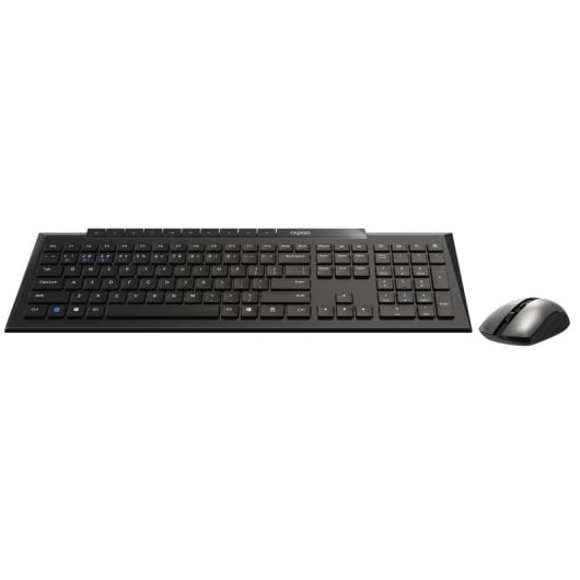 Combo tastiera e mouse wireless Qwerty multimodale Rapoo 8210M nero