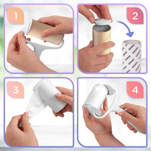 Rodillo Quitapelusas Duronic Roll1x2 (60 Hojas) + 2 Recambios - Elimina Pelos,  Polvo Y Pelusas