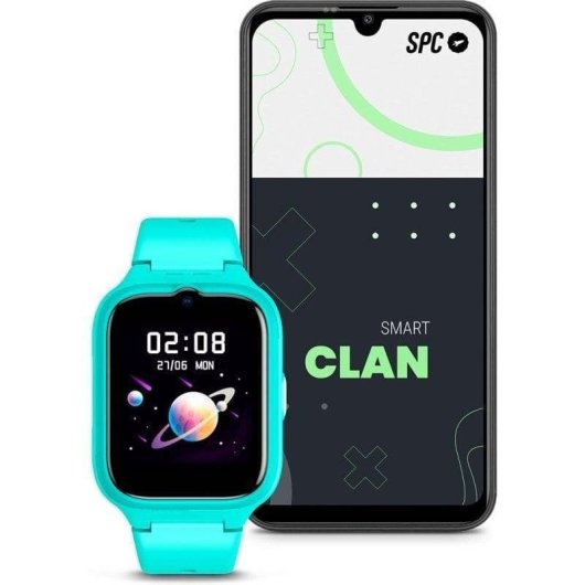 SPC Smartee 4G Kids GPS 42mm Turchese IP68 App SPC SMART CLAN SOS