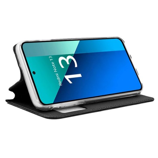 Cool Funda Flip Cover Tipo Libro Liso Negro para Xiaomi Redmi Note 13
