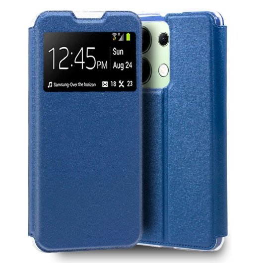 Cool Funda Flip Cover Tipo Libro Liso Azul para Xiaomi Redmi Note 13