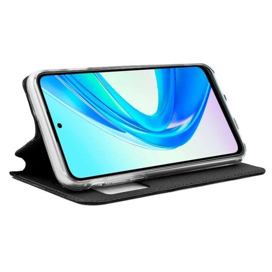 Étui à rabat de type livre lisse noir cool pour Huawei Honor X7B